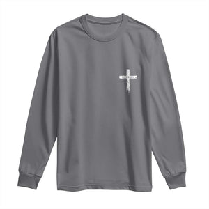 Easter Christian Cross Religious He Is Risen Long Sleeve Shirt TS10 Charcoal Print Your Wear