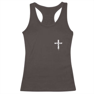 Easter Christian Cross Religious He Is Risen Racerback Tank Top TS10 Dark Chocolate Print Your Wear