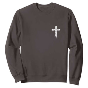 Easter Christian Cross Religious He Is Risen Sweatshirt TS10 Dark Chocolate Print Your Wear