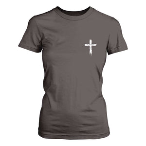 Easter Christian Cross Religious He Is Risen T Shirt For Women TS10 Dark Chocolate Print Your Wear