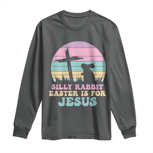 Silly Rabbit Easter Is For Jesus Christians Long Sleeve Shirt Cross Religious TS10 Dark Heather Print Your Wear