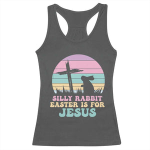 Silly Rabbit Easter Is For Jesus Christians Racerback Tank Top Cross Religious TS10 Dark Heather Print Your Wear