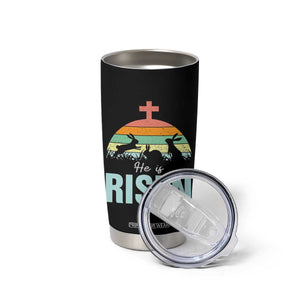 Retro He is Risen Tumbler Cup Bunny Easter Cross Christian Religious Jesus Has Risen TS10 Print Your Wear