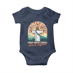 Funny Christian Easter Baby Onesie Guess Whos Back Jesus Religious TS10 Navy Print Your Wear