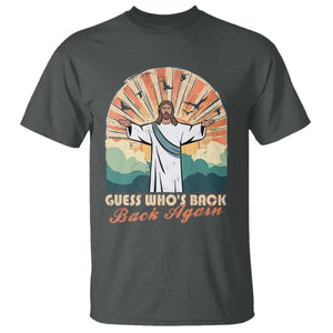 Funny Christian Easter T Shirt Guess Whos Back Jesus Religious TS10 Dark Heather Print Your Wear
