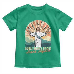 Funny Christian Easter Toddler T Shirt Guess Whos Back Jesus Religious TS10 Irish Green Print Your Wear