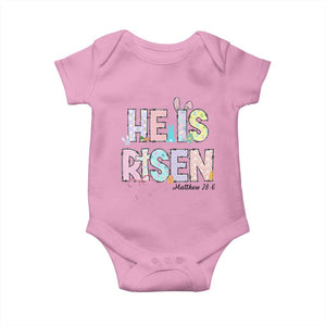 He is Risen Jesus Christian Happy Easter Baby Onesie TS10 Light Pink Print Your Wear