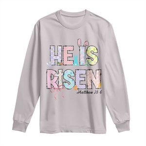 He is Risen Jesus Christian Happy Easter Long Sleeve Shirt TS10 Ice Gray Print Your Wear