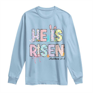 He is Risen Jesus Christian Happy Easter Long Sleeve Shirt TS10 Light Blue Print Your Wear