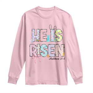 He is Risen Jesus Christian Happy Easter Long Sleeve Shirt TS10 Light Pink Print Your Wear