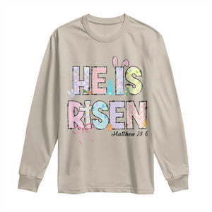 He is Risen Jesus Christian Happy Easter Long Sleeve Shirt TS10 Sand Print Your Wear