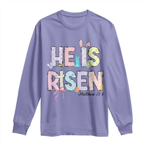 He is Risen Jesus Christian Happy Easter Long Sleeve Shirt TS10 Violet Print Your Wear