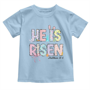 He is Risen Jesus Christian Happy Easter Toddler T Shirt TS10 Light Blue Print Your Wear