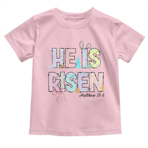 He is Risen Jesus Christian Happy Easter Toddler T Shirt TS10 Light Pink Print Your Wear