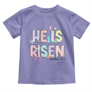 He is Risen Jesus Christian Happy Easter Toddler T Shirt TS10 Violet Print Your Wear