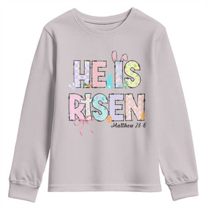 He is Risen Jesus Christian Happy Easter Youth Sweatshirt TS10 Ice Gray Print Your Wear