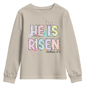 He is Risen Jesus Christian Happy Easter Youth Sweatshirt TS10 Sand Print Your Wear