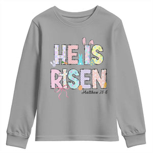 He is Risen Jesus Christian Happy Easter Youth Sweatshirt TS10 Sport Gray Print Your Wear