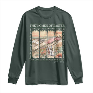 Easter Religious Long Sleeve Shirt Women of Easter He is Risen TS10 Dark Forest Green Print Your Wear