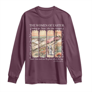 Easter Religious Long Sleeve Shirt Women of Easter He is Risen TS10 Maroon Print Your Wear