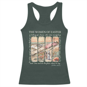 Easter Religious Racerback Tank Top Women of Easter He is Risen TS10 Dark Forest Green Print Your Wear