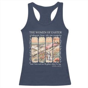 Easter Religious Racerback Tank Top Women of Easter He is Risen TS10 Navy Print Your Wear