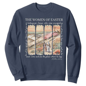 Easter Religious Sweatshirt Women of Easter He is Risen TS10 Navy Print Your Wear