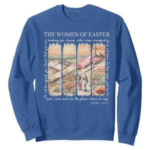Easter Religious Sweatshirt Women of Easter He is Risen TS10 Royal Blue Print Your Wear