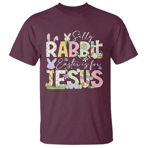 Funny Easter Christian T Shirt Silly Rabbit Easter Is For Jesus TS10 Maroon Print Your Wear