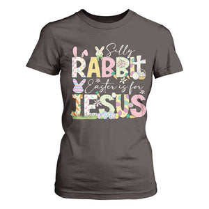 Funny Easter Christian T Shirt For Women Silly Rabbit Easter Is For Jesus TS10 Dark Chocolate Print Your Wear