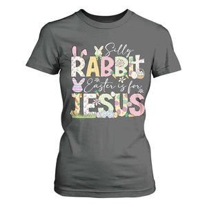 Funny Easter Christian T Shirt For Women Silly Rabbit Easter Is For Jesus TS10 Dark Heather Print Your Wear
