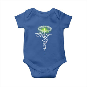 He Is Risen Baby Onesie Cross Jesus Religious Easter TS10 Royal Blue Print Your Wear