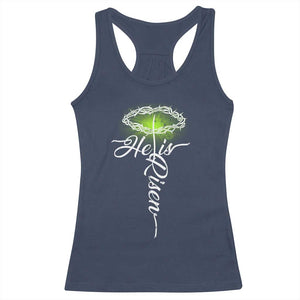 He Is Risen Racerback Tank Top Cross Jesus Religious Easter TS10 Navy Print Your Wear