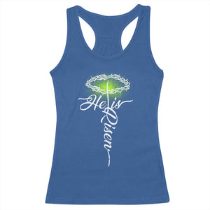 He Is Risen Racerback Tank Top Cross Jesus Religious Easter TS10 Royal Blue Print Your Wear