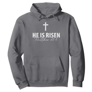 He Is Risen Hoodie Cross Christian Minimal Religious Easter Day TS10 Charcoal Print Your Wear
