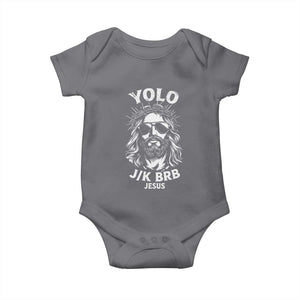 Yolo Jk BRB Jesus Baby Onesie Funny Easter Ressurection Christians TS10 Charcoal Print Your Wear