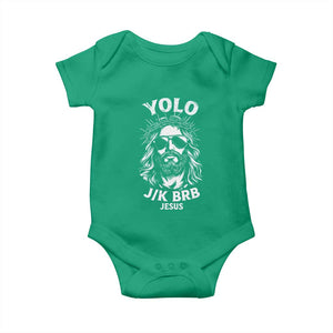 Yolo Jk BRB Jesus Baby Onesie Funny Easter Ressurection Christians TS10 Irish Green Print Your Wear