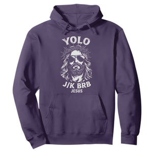 Yolo Jk BRB Jesus Hoodie Funny Easter Ressurection Christians TS10 Purple Print Your Wear