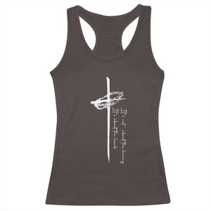 Easter Cross Racerback Tank Top Its Not About The Bunny About Lamb TS10 Dark Chocolate Print Your Wear