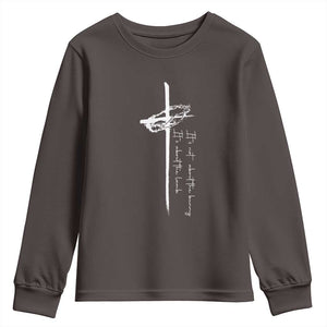 Easter Cross Youth Sweatshirt Its Not About The Bunny About Lamb TS10 Dark Chocolate Print Your Wear