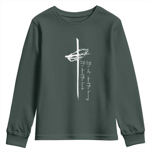 Easter Cross Youth Sweatshirt Its Not About The Bunny About Lamb TS10 Dark Forest Green Print Your Wear