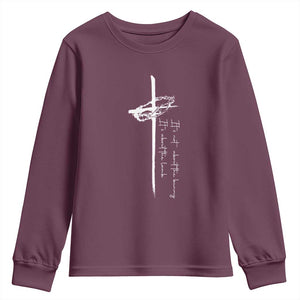 Easter Cross Youth Sweatshirt Its Not About The Bunny About Lamb TS10 Maroon Print Your Wear
