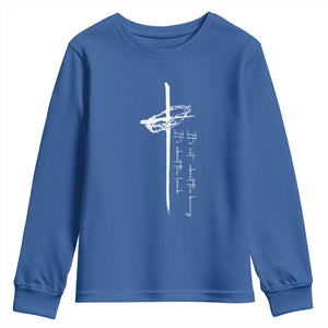 Easter Cross Youth Sweatshirt Its Not About The Bunny About Lamb TS10 Royal Blue Print Your Wear