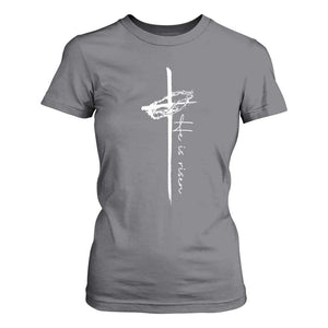 Easter Cross He Is Risen Jesus Christian T Shirt For Women TS10 Charcoal Print Your Wear