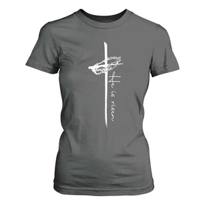 Easter Cross He Is Risen Jesus Christian T Shirt For Women TS10 Dark Heather Print Your Wear
