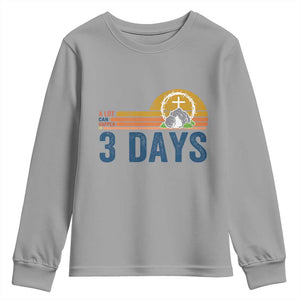 Easter A Lot Can Happen in 3 Days Youth Sweatshirt Retro Religious Easter Christian TS10 Sport Gray Print Your Wear