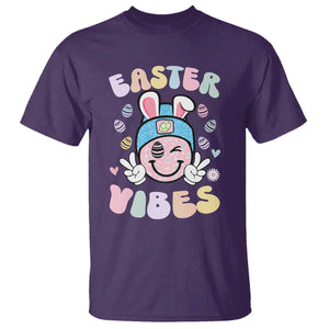 Groovy Easter Vibes T Shirt Retro Bunny Smile Eggs TS10 Purple Print Your Wear