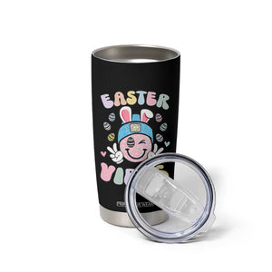 Groovy Easter Vibes Tumbler Cup Retro Bunny Smile Eggs TS10 Print Your Wear