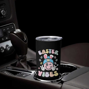 Groovy Easter Vibes Tumbler Cup Retro Bunny Smile Eggs TS10 Print Your Wear