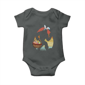 Bigfoot Easter Baby Onesie Bunny Sasquatch Eggs Retro TS10 Dark Heather Print Your Wear